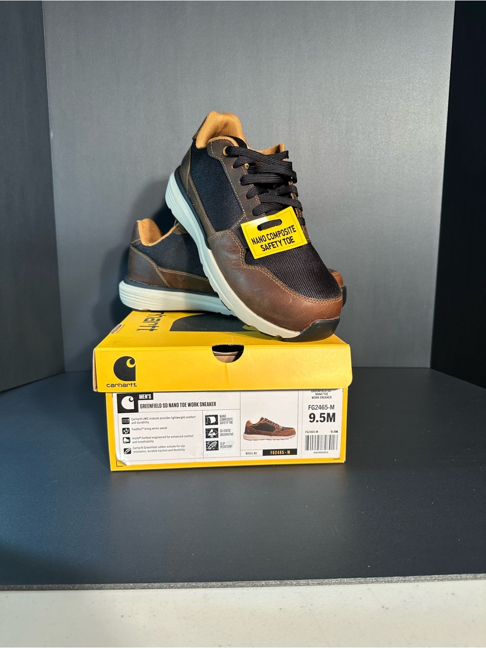 Men’s 9.5 Carhartt Greenfield SD Nano‎ Work Sneaker #FG2465-M NIB Two Toned